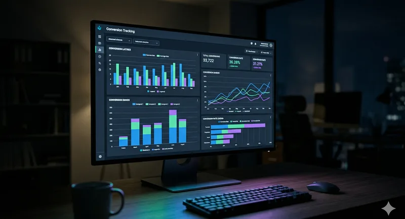 Analytics dashboard showing conversion tracking data